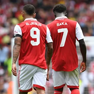 Arsenal's Jesus and Saka in Action against Sevilla - Emirates Cup 2022