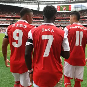 Arsenal's Jesus, Saka, and Martinelli in Action: Emirates Cup 2022