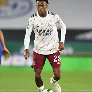 Arsenal's Joe Willock in Action against Leicester City in Carabao Cup Clash