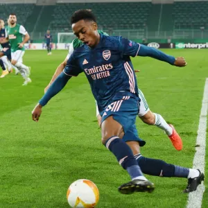 Arsenal's Joe Willock in Action against Rapid Vienna in UEFA Europa League