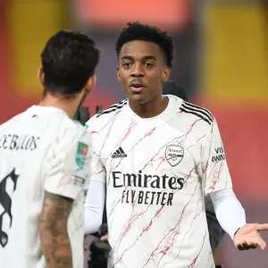 Arsenal's Joe Willock at Empty Anfield: Carabao Cup Clash Against Liverpool