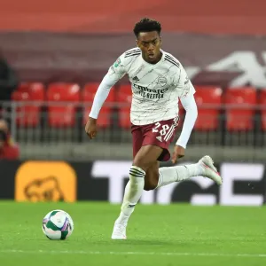 Arsenal's Joe Willock at Empty Anfield: Carabao Cup Showdown with Liverpool, 2020