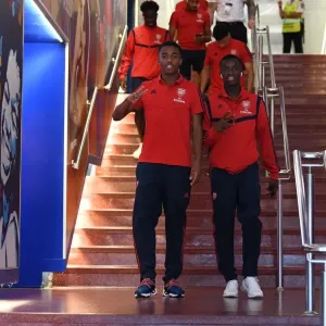 Arsenal's Joe Willock and Eddie Nketiah Before FC Barcelona Friendly, 2019