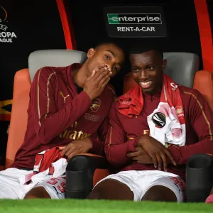 Arsenal's Joe Willock and Eddie Nketiah Before UEFA Europa League Final Against Chelsea, Baku 2019