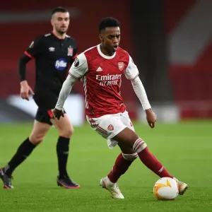 Arsenal's Joe Willock in UEFA Europa League Action Against Dundalk (Behind Closed Doors) Arsenal's Joe Willock in UEFA Europa League Action Against Dundalk (Behind Closed Doors)