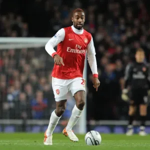 Arsenal's Johan Djourou Celebrates in Emirates Stadium after Securing a 3-0 Win over Ipswich Town in the Carling Cup Semi-Final Second Leg Arsenal's Johan Djourou Celebrates in Emirates Stadium after Securing a 3-0 Win over Ipswich Town in the Carling Cup Semi-Final Second Leg