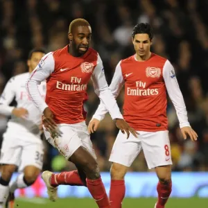 Arsenal's Johan Djourou and Mikel Arteta in Action against Fulham, Premier League 2011-12