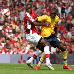 Arsenal's Johan Djourou Scores Against Ishmael Miller's West Brom in FA Premier League: Arsenal 1-0 West Bromwich Albion, August 16, 2008 Arsenal's Johan Djourou Scores Against Ishmael Miller's West Brom in FA Premier League: Arsenal 1-0 West Bromwich Albion, August 16, 2008