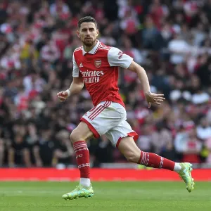 Arsenal's Jorginho in Action against Brighton & Hove Albion, Premier League 2022-23
