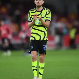 Arsenal's Jorginho Embraces Fans: Carabao Cup Triumph Celebration at Brentford
