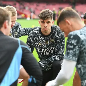 Arsenal's Kai Havertz Prepares for Arsenal vs Crystal Palace (2023-24): Focused at Emirates Stadium Arsenal's Kai Havertz Prepares for Arsenal vs Crystal Palace (2023-24): Focused at Emirates Stadium