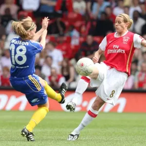 Arsenal's Kelly Smith Celebrates Victory Over Sophie Walton and Leeds United in the FA Women's Cup Final Arsenal's Kelly Smith Celebrates Victory Over Sophie Walton and Leeds United in the FA Women's Cup Final