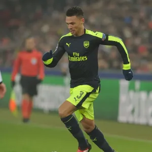Arsenal's Kieran Gibbs in Action during the 2016-17 UEFA Champions League Match against FC Basel Arsenal's Kieran Gibbs in Action during the 2016-17 UEFA Champions League Match against FC Basel