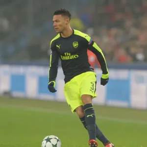 Arsenal's Kieran Gibbs in Action at FC Basel during the 2016-17 UEFA Champions League Arsenal's Kieran Gibbs in Action at FC Basel during the 2016-17 UEFA Champions League