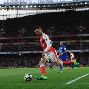 Arsenal's Kieran Gibbs in Action Against Leicester City (2016-17) Arsenal's Kieran Gibbs in Action Against Leicester City (2016-17)