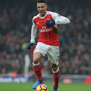 Arsenal's Kieran Gibbs in Action during Premier League Clash against Hull City (2016-17)