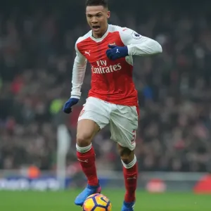 Arsenal's Kieran Gibbs in Action during Premier League Clash against Hull City (2016-17)