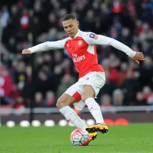 Arsenal's Kieran Gibbs Celebrates FA Cup Victory Over Burnley, Emirates Stadium, 1/30/16