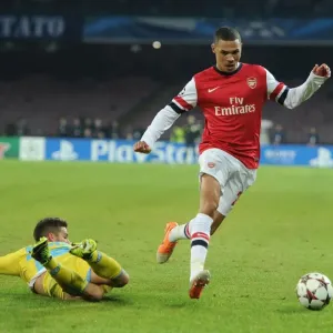 Arsenal's Kieran Gibbs Outmaneuvers Napoli's Dries Mertens in UEFA Champions League Clash Arsenal's Kieran Gibbs Outmaneuvers Napoli's Dries Mertens in UEFA Champions League Clash