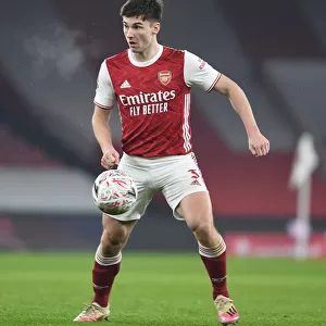 Arsenal's Kieran Tierney in Action: FA Cup Third Round vs Newcastle United (Behind Closed Doors)