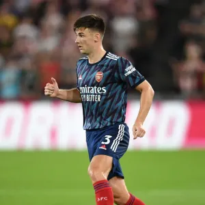 Arsenal's Kieran Tierney in Action: Brentford vs Arsenal, 2021-22 Premier League Arsenal's Kieran Tierney in Action: Brentford vs Arsenal, 2021-22 Premier League