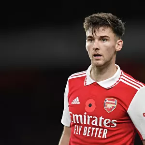 Arsenal's Kieran Tierney in Action during Carabao Cup Clash Against Brighton & Hove Albion