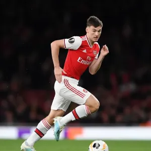 Arsenal's Kieran Tierney in Action during Europa League Match vs Standard Liege