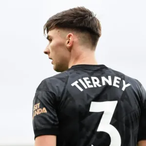 Arsenal's Kieran Tierney in Action: Fulham vs. Arsenal (2022-23)