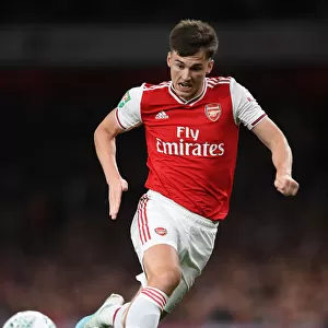 Arsenal's Kieran Tierney in Action Against Nottingham Forest in Carabao Cup Clash
