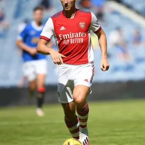 Arsenal's Kieran Tierney in Action Against Rangers at Ibrox Stadium