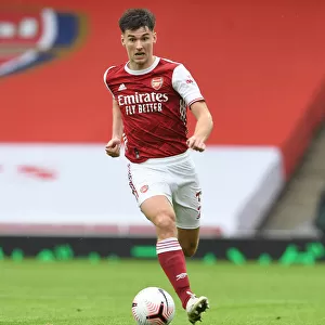 Arsenal's Kieran Tierney in Action against Sheffield United (2020-21): A Behind-Closed-Doors Premier League Encounter