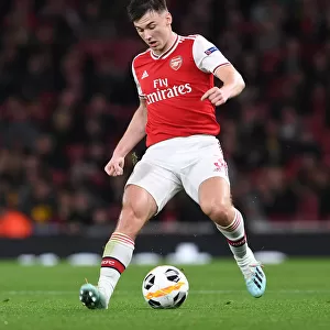 Arsenal's Kieran Tierney in Action against Standard Liege in Europa League (2019-20)