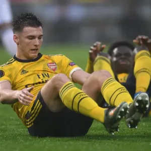 Arsenal's Kieran Tierney in Action: Vitoria Guimaraes vs Arsenal, UEFA Europa League Arsenal's Kieran Tierney in Action: Vitoria Guimaraes vs Arsenal, UEFA Europa League
