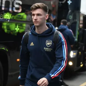 Arsenal's Kieran Tierney Arrives at Goodison Park Ahead of Everton Clash - Premier League 2022-23