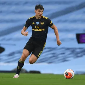 Arsenal's Kieran Tierney Goes Head-to-Head with Manchester City in Premier League Battle, 2019-2020 Arsenal's Kieran Tierney Goes Head-to-Head with Manchester City in Premier League Battle, 2019-2020