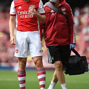 Arsenal's Kieran Tierney Receives Treatment: Arsenal v Chelsea Pre-Season Clash