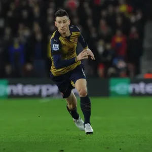 Arsenal's Koscielny in Action: Southampton vs Arsenal, Premier League 2015-16