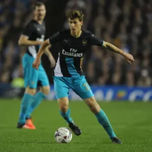 Arsenal's Krystian Bielik in Action during Capital One Cup Clash against Sheffield Wednesday
