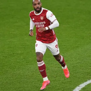 Arsenal's Lacazette in Action Against Manchester City (2020-21) - Emirates Stadium, London (Behind Closed Doors) Arsenal's Lacazette in Action Against Manchester City (2020-21) - Emirates Stadium, London (Behind Closed Doors)