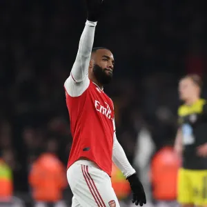 Arsenal's Lacazette Celebrates Win Against Southampton in Premier League Arsenal's Lacazette Celebrates Win Against Southampton in Premier League