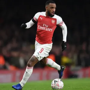 Arsenal's Lacazette in Focus: Arsenal vs Manchester United - FA Cup Showdown Arsenal's Lacazette in Focus: Arsenal vs Manchester United - FA Cup Showdown