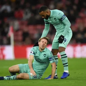 Arsenal's Lacazette and Monreal in Action against Southampton (2018-19)