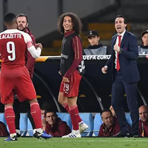 Arsenal's Lacazette Scores in Europa League Quarterfinal against Napoli, Guendouzi and Emery Celebrate