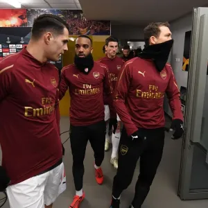 Arsenal's Lacazette and Xhaka Deep in Conversation Before BATE Clash