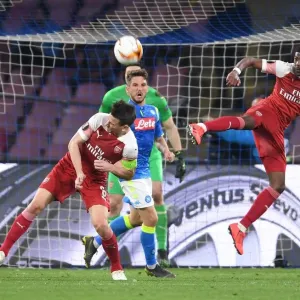 Arsenal's Laurent Koscielny and Ainsley Maitland-Niles in Napoli Quarters