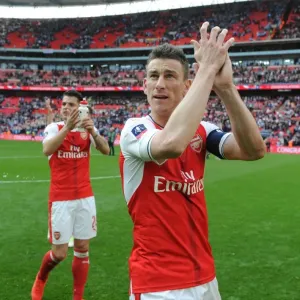 Arsenal's Laurent Koscielny Celebrates FA Cup Semi-Final Victory over Manchester City