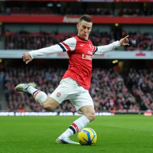 Arsenal's Laurent Koscielny in FA Cup Action against Blackburn Rovers