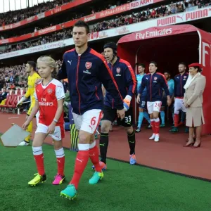 Arsenal's Laurent Koscielny Leads Team Out against Swansea City (2016-17)