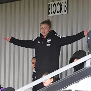 Arsenal's Leah Williamson Observes from the Stands: Arsenal Women vs Manchester United Women, FA WSL Match, 2021-22