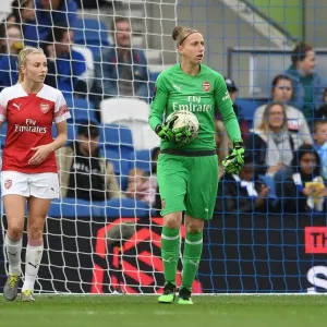 Arsenal's Leah Williamson and Sari van Veenendaal in Action against Brighton & Hove Albion Women Arsenal's Leah Williamson and Sari van Veenendaal in Action against Brighton & Hove Albion Women